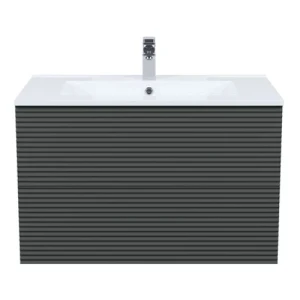 Тумба с раковиной IDDIS Bild 80 подвесная, темно-серый BIL80G0i95K