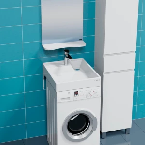 Раковина Санта Юпитер мини 50 над стиральной машиной, с кронштейнами