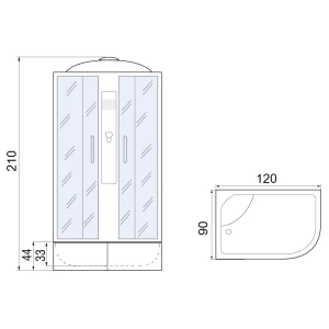Душевая кабина River Desna 120/90/44 МТ L