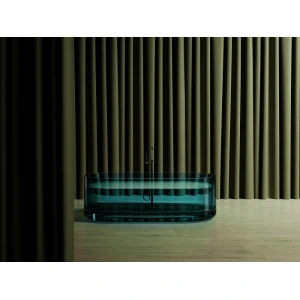 Прозрачная ванна ABBER Kristall AT9708Aquamarin 170х75 бирюзовая