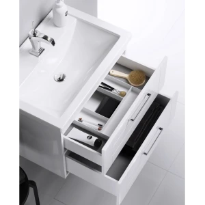 Подвесная тумба под раковину Aqwella Manchester 80, белый глянец