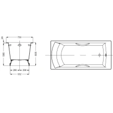Чугунная ванна Jacob Delafon Biove 170x75 E2930