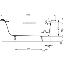 Чугунная ванна Jacob Delafon Biove 170x75 E2930