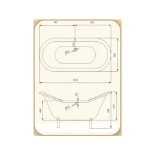 Чугунная ванна Magliezza Julietta 183x78 ножки белые