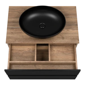 Тумба под раковину Brevita Dakota 80 подвесная (черная)