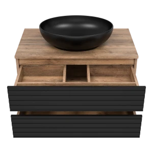 Тумба под раковину Brevita Dakota 80 подвесная (черная)