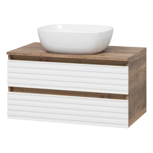 Тумба под раковину Brevita Dakota 80 подвесная (белая)