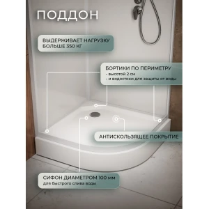 Душевая кабина Frank F412/1L White 120x80 без крыши