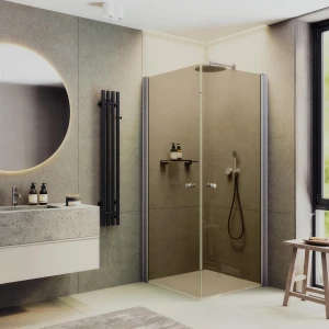 Душевой уголок Maybah Glass на монопетлях 80х80 MGY-1297-5 Бронза