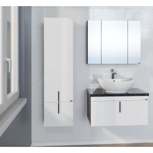 Тумба под раковину СанТа Юпитер 80 темная, с 2 ящиками, подвесная