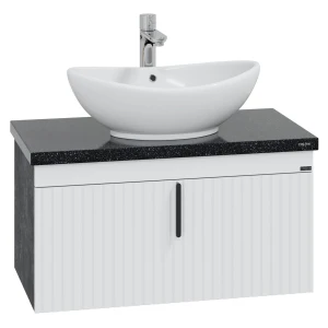 Тумба под раковину СанТа Юпитер 80 темная, с 2 ящиками, подвесная