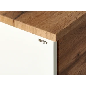 Тумба под раковину Misty Ива 80 подвесная (белая, дуб вотан)