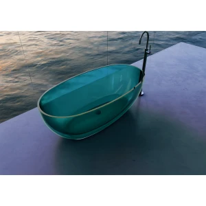 Прозрачная ванна ABBER Kristall AT9703Aquamarin 170х75 бирюзовая