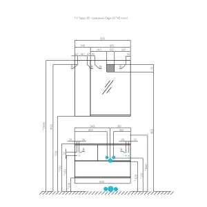 Тумба с раковиной Акватон Терра 85 1A2472K5TEKA0 дуб кантри/антрацит
