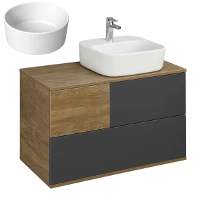 Тумба с раковиной Акватон Терра 85 1A2472K5TEKA0 дуб кантри/антрацит