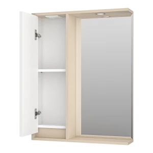 Зеркальный шкаф Brevita Balaton 65 левый (белый, бежевый)