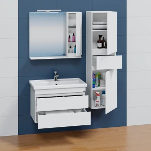 Тумба под раковину СанТа Марс 80 с 2 ящиками, подвесная