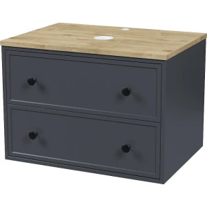 Тумба под раковину IDDIS Torr 80 подвесная, темно-серый, со столешницей дуб верона TOR80DVi95K