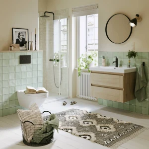 Подвесная тумба под раковину Aqwella Astrid 80 с двумя ящиками, дуб давос