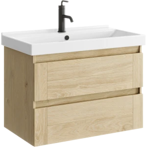 Подвесная тумба под раковину Aqwella Astrid 80 с двумя ящиками, дуб давос