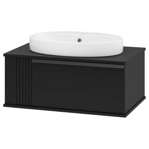 Тумба под раковину Brevita Savoy 80 подвесная (черная)