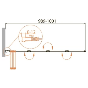 Шторка на ванну Cezares Relax V 4 90x140 стекло прозрачное