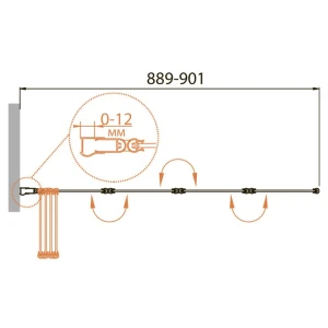 Шторка на ванну Cezares Relax V 4 90x140 стекло прозрачное