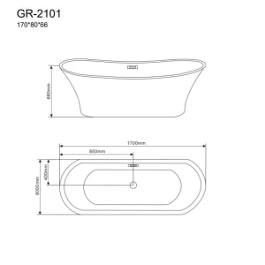Акриловая ванна Grossman Galaxy GR-2101 170х80 белая