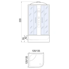 Душевой бокс River Temza 120/120/55 TH 120х120