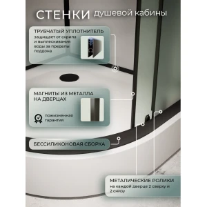 Душевая кабина Frank F412/1L Black 120x80 без крыши