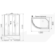 Душевая кабина Erlit ER3512TPR-C3 120х80