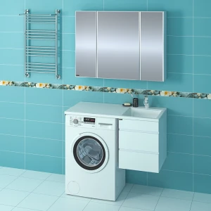 Раковина Санта Лидер 100 над стиральной машиной 900107, без кронштейнов, правая