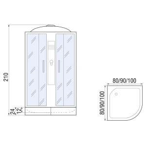 Душевая кабина River Desna 80/24 MT 80х80