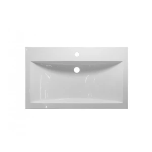 Тумба с раковиной Эстет Monaco Wood 80 2 ящика, белая/дуб рустикальный