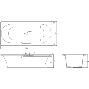 Чугунная ванна Jacob Delafon Volute 170х80 E6D901