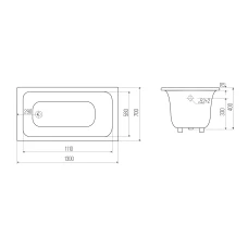 Чугунная ванна GOLDMAN Classic 130х70