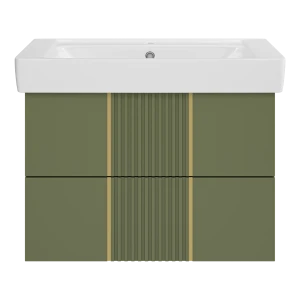 Тумба под раковину Brevita Vega 80 подвесная (зеленая)