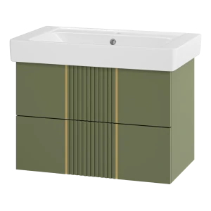 Тумба под раковину Brevita Vega 80 подвесная (зеленая)