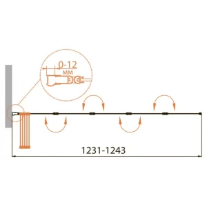 Шторка на ванну Cezares Relax V 5 120x140 стекло прозрачное