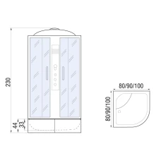 Душевая кабина River Dunay XL 90/44 MT 90х90