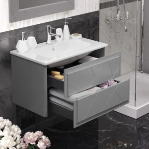 Тумба под раковину Opadiris Луиджи 80 подвесная, цвет серый матовый