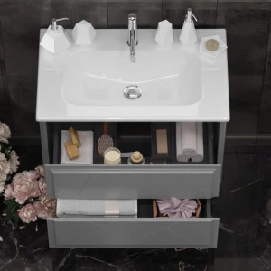 Тумба под раковину Opadiris Луиджи 80 подвесная, цвет серый матовый