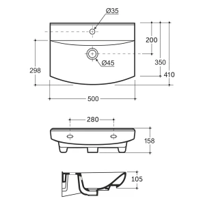 Раковина Керамин Клермонт 50