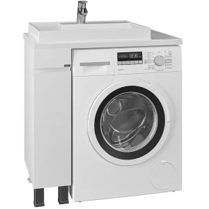 Тумба под раковину СанТа Марс 19 под стиральную машину, 1 дверь, без ручек, белый