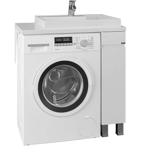 Тумба под раковину СанТа Марс 19 под стиральную машину, 1 дверь, без ручек, белый