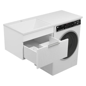 Тумба под раковину Brevita Enfida 60 под стиральную машину подвесная (белая)