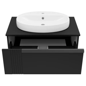 Тумба под раковину Brevita Savoy 80 подвесная (черная)