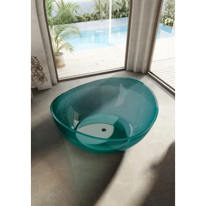 Прозрачная ванна ABBER Kristall AT9705Aquamarin 150х150 бирюзовая