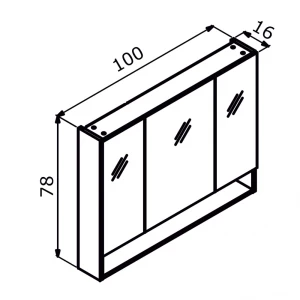 Зеркальный шкаф ORKA Malta 100 кашемировый матовый